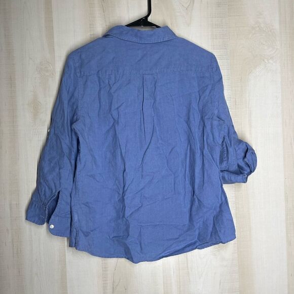 Talbots blue chambray denim button front shirt top,‎ size medium - Picture 10 of 13